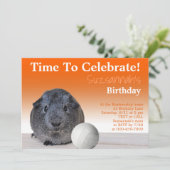 Cute Guinea Pig Volleyball Aangepaste verjaardag Kaart (Staand voorkant)