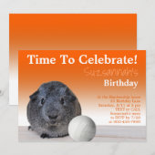 Cute Guinea Pig Volleyball Aangepaste verjaardag Kaart (Voorkant / Achterkant)