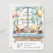 Cute Guinea Pig Watercolor Birthday Party Kaart (Voorkant)