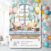 Cute Guinea Pig Watercolor Birthday Party Kaart