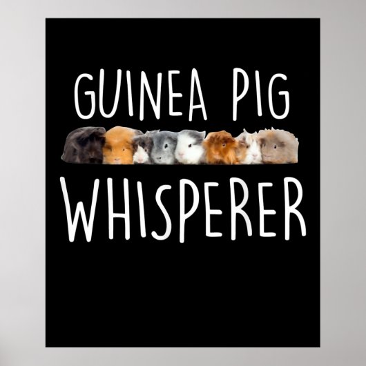 Cute Guinea Pig Whisperer Dierenvriend Gift Poster (Voorkant)