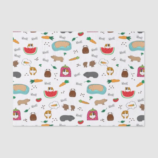 Cute Guinea Pigs Cavy Pets Tissuepapier (Voorkant)