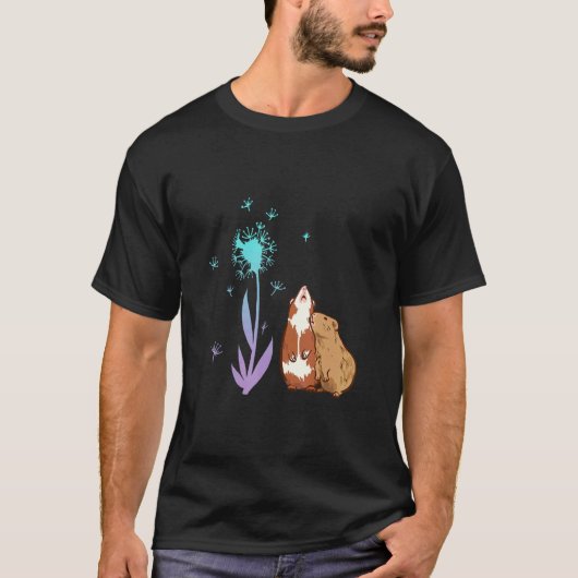 Cute Guinea Pigs Dandelions T-shirt (Voorkant)