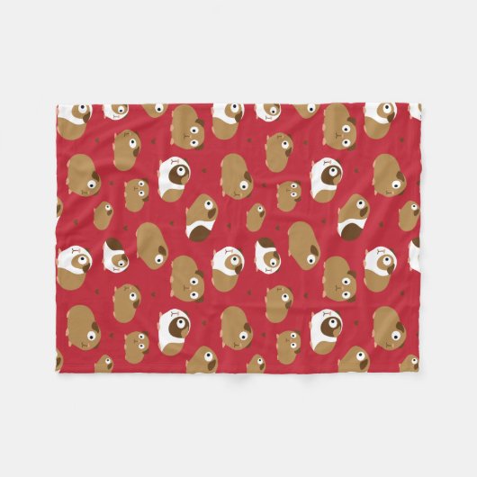 Cute Guinea Pigs Fleece Blanket (Voorkant (Horizontaal))