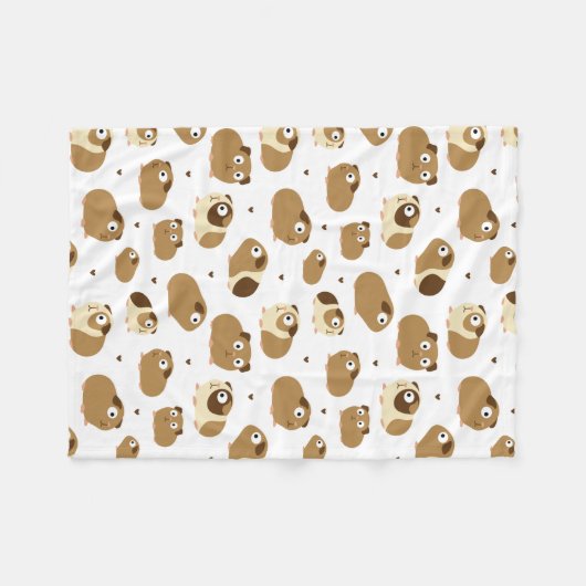 Cute Guinea Pigs Fleece Blanket (Voorkant (Horizontaal))