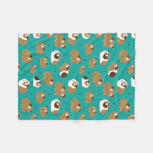 Cute Guinea Pigs Fleece Blanket (Voorkant (Horizontaal))
