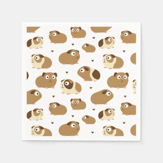 Cute Guinea Pigs Napkins Servet (Voorkant)