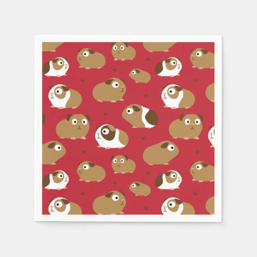 Cute Guinea Pigs Napkins Servet (Voorkant)