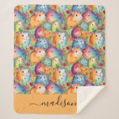 Cute guinea pigs pattern script name sherpa deken (Voorkant)