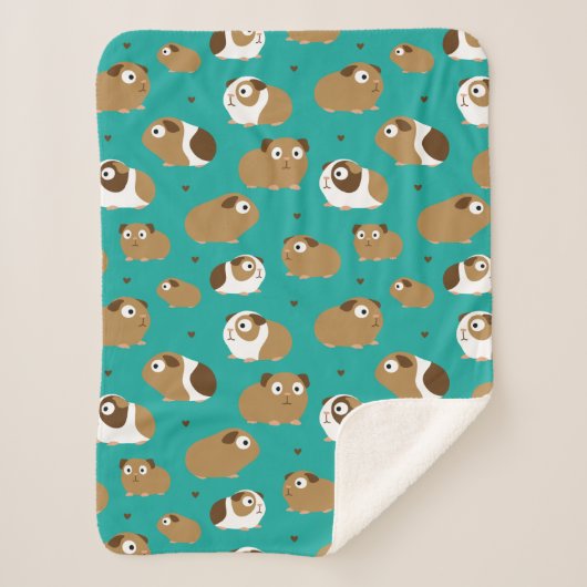 Cute Guinea Pigs Sherpa Blanket Deken (Voorkant)