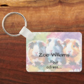 Cute guinea pigs with splashes of color, custom sleutelhanger (Achterkant)