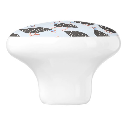 Cute Guinee Hen Bird Keramische Knop (Zijkant)