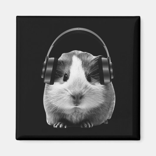 Cute Guinee naar Dubstep luisteren Magneet (Voorkant)