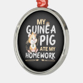 Cute Guinee Pig Ate Mijn thuiswerk Metalen Ornament (Links)