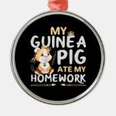 Cute Guinee Pig Ate Mijn thuiswerk Metalen Ornament (Voorkant)