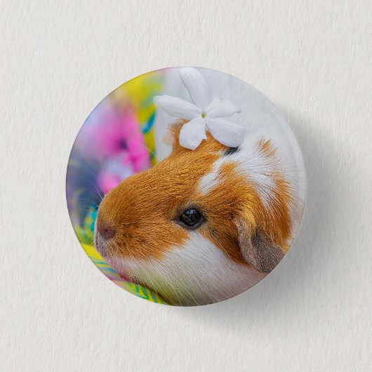 Cute Guinee Pig Pet Ronde Button 3,2 Cm (Voorkant)