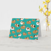 Cute Guinee Pigs Kaart (Gele Bloem)