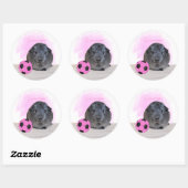 Cute Guinee Roze Voetbal Aangepaste naam Ronde Sticker (Vel)