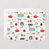 Cute Guinee Varkens Cavy Pellets Carrots Briefkaart (Voorkant / Achterkant)