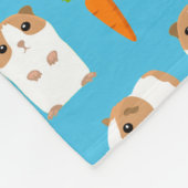 Cute Guinee Varkens en wortelen Patroonblauw Fleece Deken (Hoek)