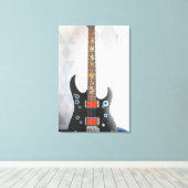 Cute Guitar Canvas Afdruk (Insitu (Houten vloer))