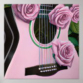 CUTE GUITAR MET POSTER PINKROSES (Voorkant)