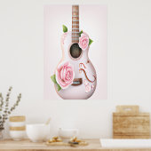 CUTE GUITAR MET POSTER PINKROSES (Keuken)