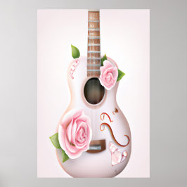 CUTE GUITAR MET POSTER PINKROSES