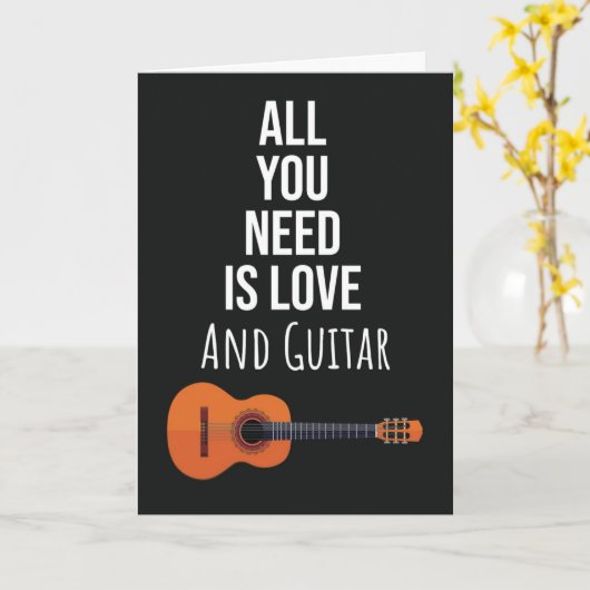 Cute Guitar Player Cards Music Lover Guitarist Kaart (Gele Bloem)