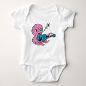 Cute Guitar Player Octopus Romper (Voorkant)