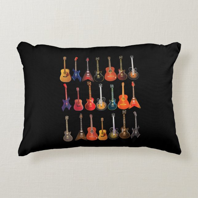 Cute Guitar Rock en Roll Musical Instruments Gift Accent Kussen (Voorkant)