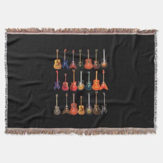 Cute Guitar Rock en Roll Musical Instruments Gift Deken (Voorkant)