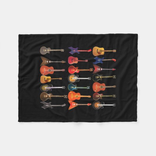 Cute Guitar Rock en Roll Musical Instruments Gift Fleece Deken (Voorkant (Horizontaal))