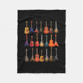 Cute Guitar Rock en Roll Musical Instruments Gift Fleece Deken (Voorkant)