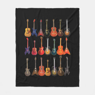 Cute Guitar Rock en Roll Musical Instruments Gift Fleece Deken