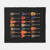 Cute Guitar Rock en Roll Musical Instruments Gift Fleece Deken (Voorkant (Horizontaal))