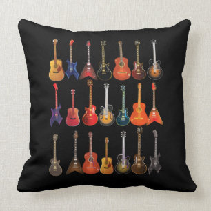 Cute Guitar Rock en Roll Musical Instruments Gift Kussen