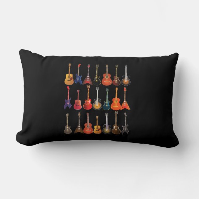 Cute Guitar Rock en Roll Musical Instruments Gift Kussen (Voorkant)