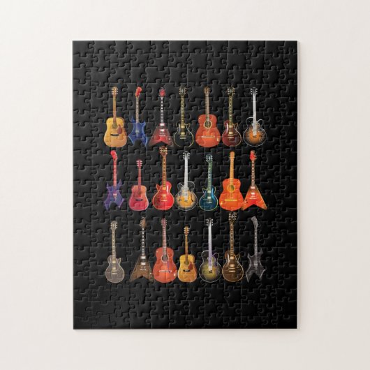 Cute Guitar Rock en Roll Musical Instruments Gift Legpuzzel (Verticaal)