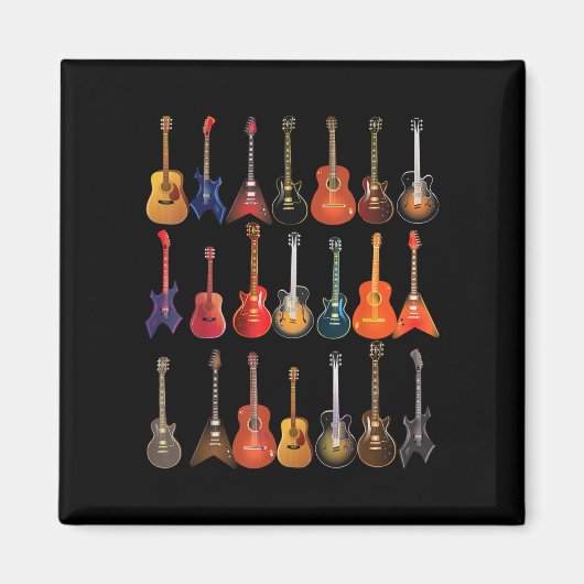 Cute Guitar Rock en Roll Musical Instruments Gift Magneet (Voorkant)