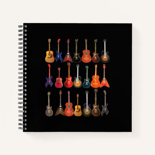 Cute Guitar Rock en Roll Musical Instruments Gift Notitieboek (Voorkant)