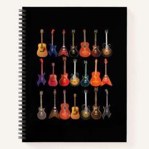 Cute Guitar Rock en Roll Musical Instruments Gift Notitieboek