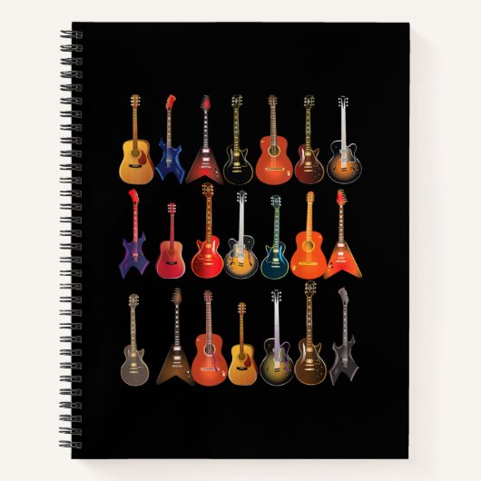 Cute Guitar Rock en Roll Musical Instruments Gift Notitieboek (Voorkant)