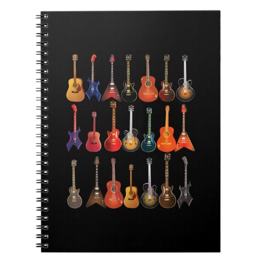 Cute Guitar Rock en Roll Musical Instruments Gift Notitieboek (Voorkant)