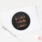 Cute Guitar Rock en Roll Musical Instruments Gift Ronde Sticker (Envelop)