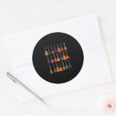 Cute Guitar Rock en Roll Musical Instruments Gift Ronde Sticker (Envelop)