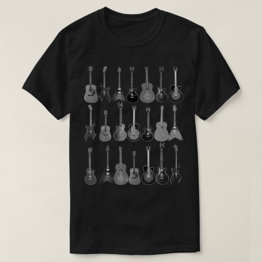 Cute Guitar Rock N Roll Musical Instruments Gift T-shirt (Design voorkant)