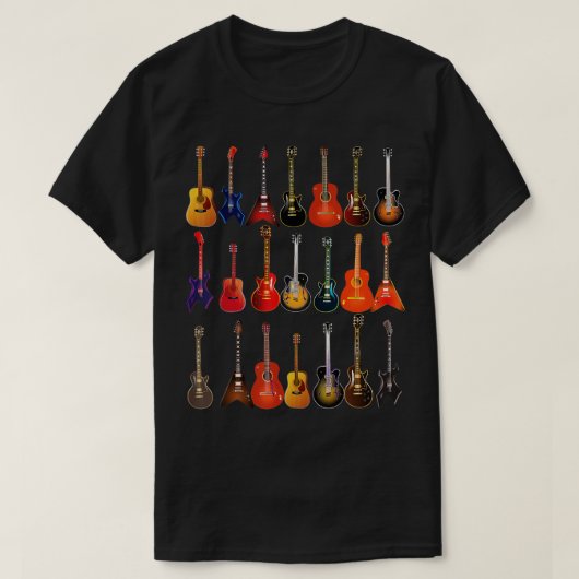 Cute Guitar Rock N Roll Musical Instruments Gift T-shirt (Design voorkant)