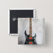 Cute Guitar Vierkante Button 5,1 Cm (Voorkant /achterkant)