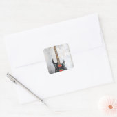 Cute Guitar Vierkante Sticker (Envelop)